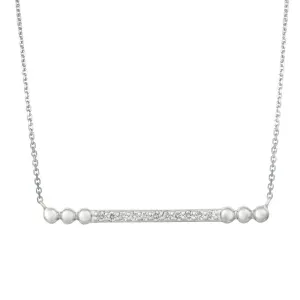 0.25 Carat Natural Diamond Bubble Bar Pendant Necklace 14K White Gold G SI 18'' chain