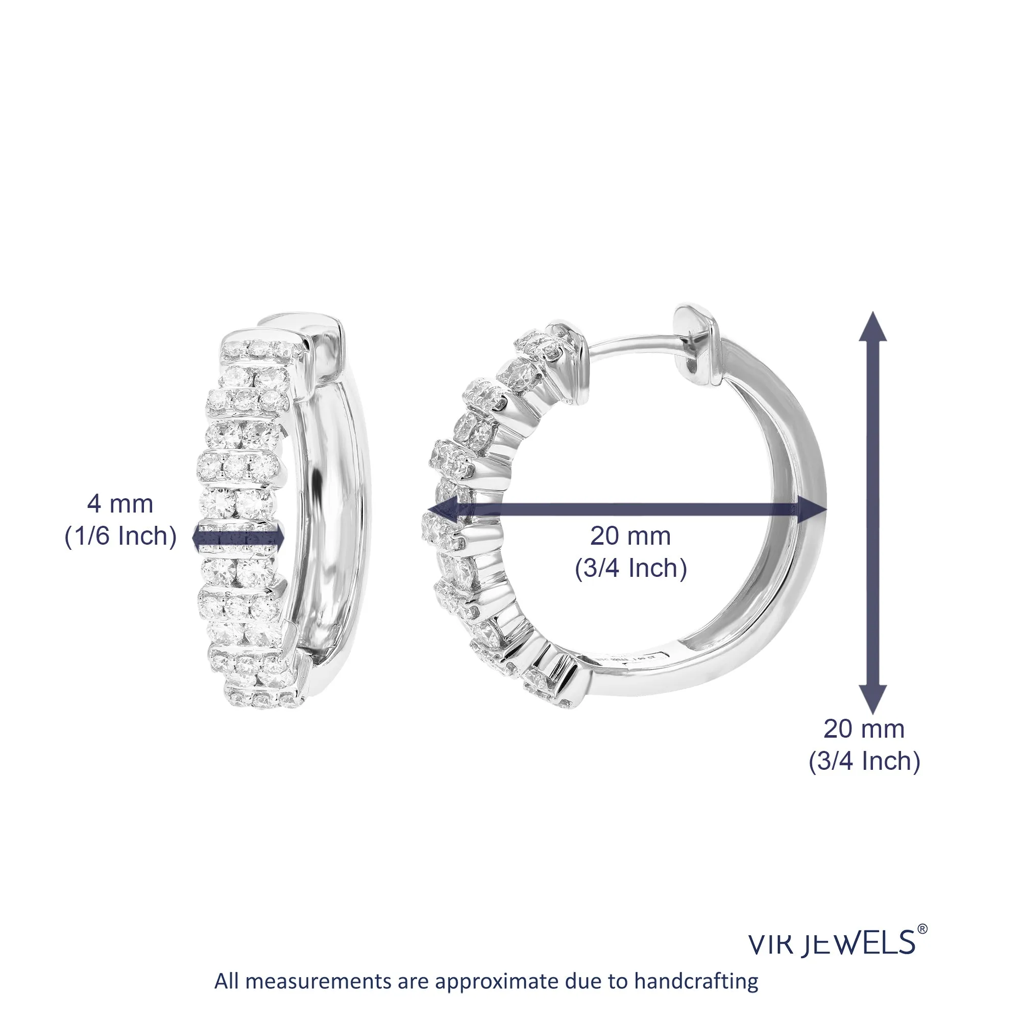 1 cttw Lab Grown Diamond Fashion Hoop Earrings in Sterling Silver