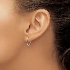 10K White Gold (1.0mm) Hoop  Sleeper Earrings (10mm - 50mm)