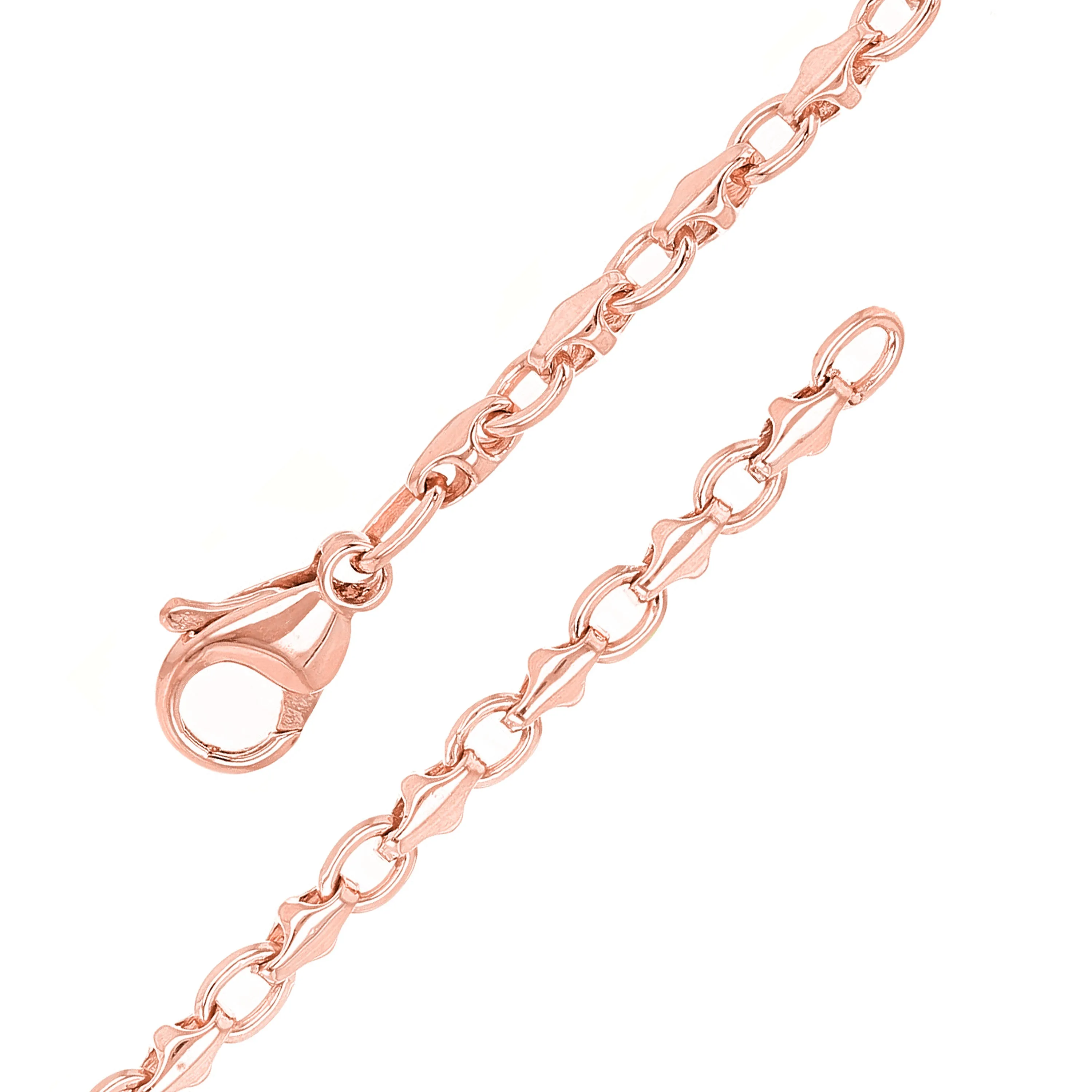 10k Yellow White or Rose Gold Handmade Fashion Link Bracelet 7" - 9" 4mm
