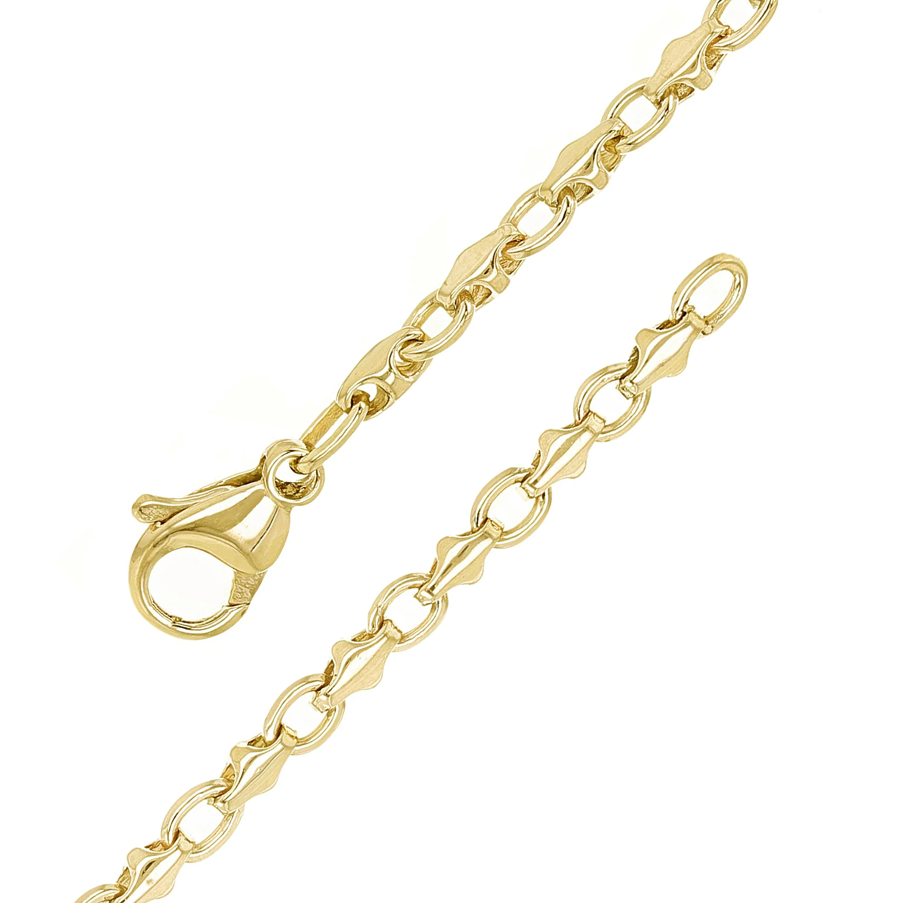 10k Yellow White or Rose Gold Handmade Fashion Link Bracelet 7" - 9" 4mm