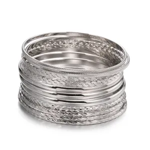 12pcs Slim Multilayer Wide Wrap Bracelets for Women Men