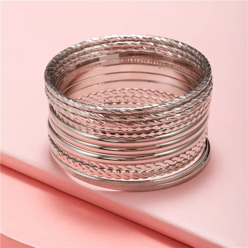 12pcs Slim Multilayer Wide Wrap Bracelets for Women Men