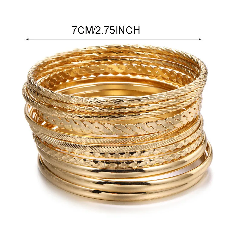 12pcs Slim Multilayer Wide Wrap Bracelets for Women Men