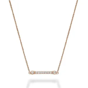 14K Gold (0.08ct) Diamond Bezel Bar Necklace