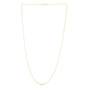 14K Gold 1.1mm Diamond Cut Bar and Bead Chain