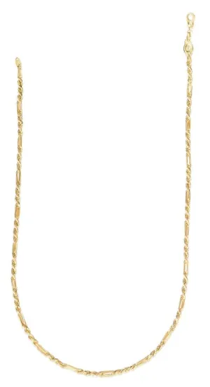 14K Gold 3mm Figarope Chain