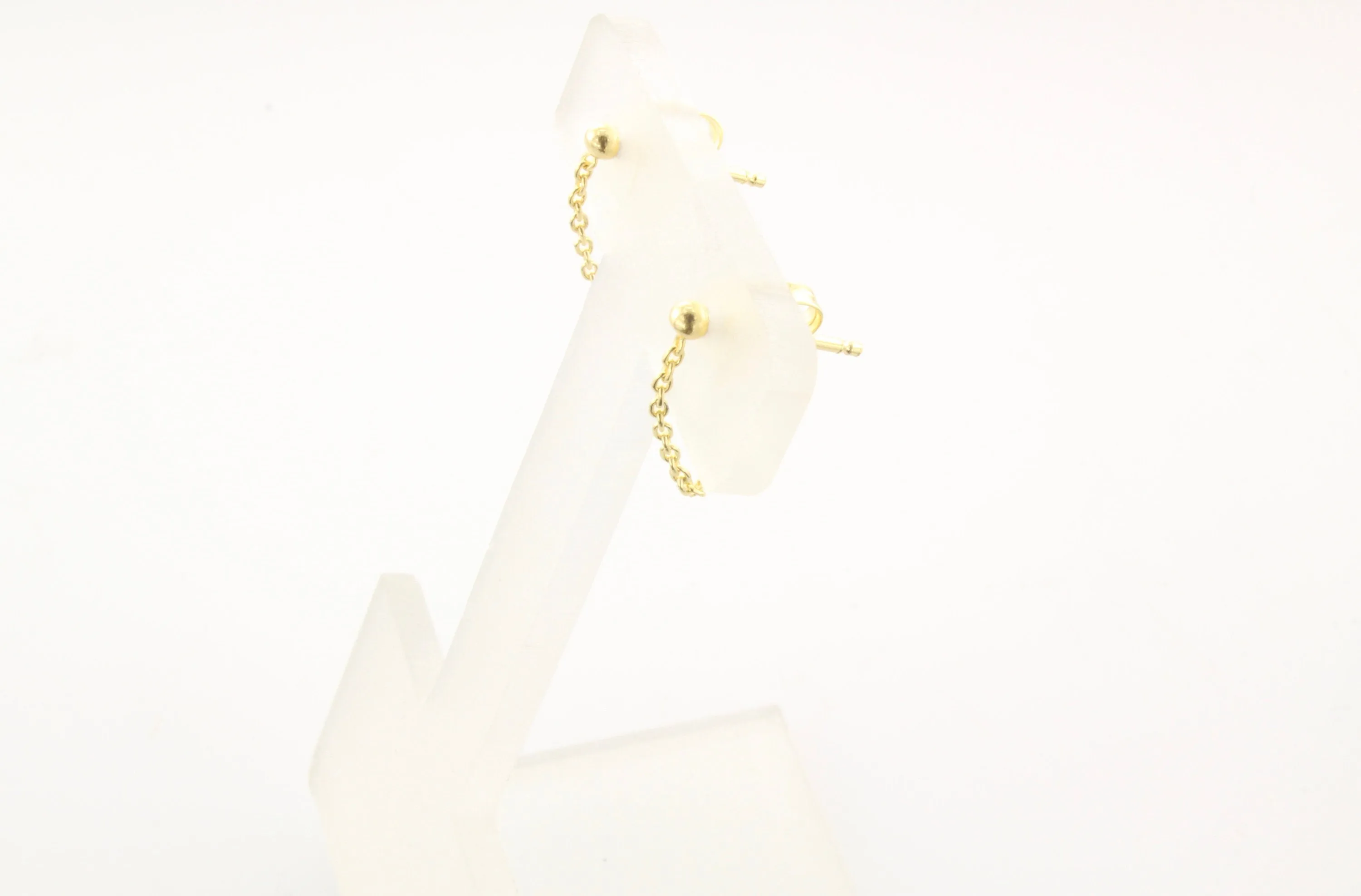 14K Gold Ball & Chain Earrings