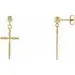 14K Gold Cross Dangle Earrings