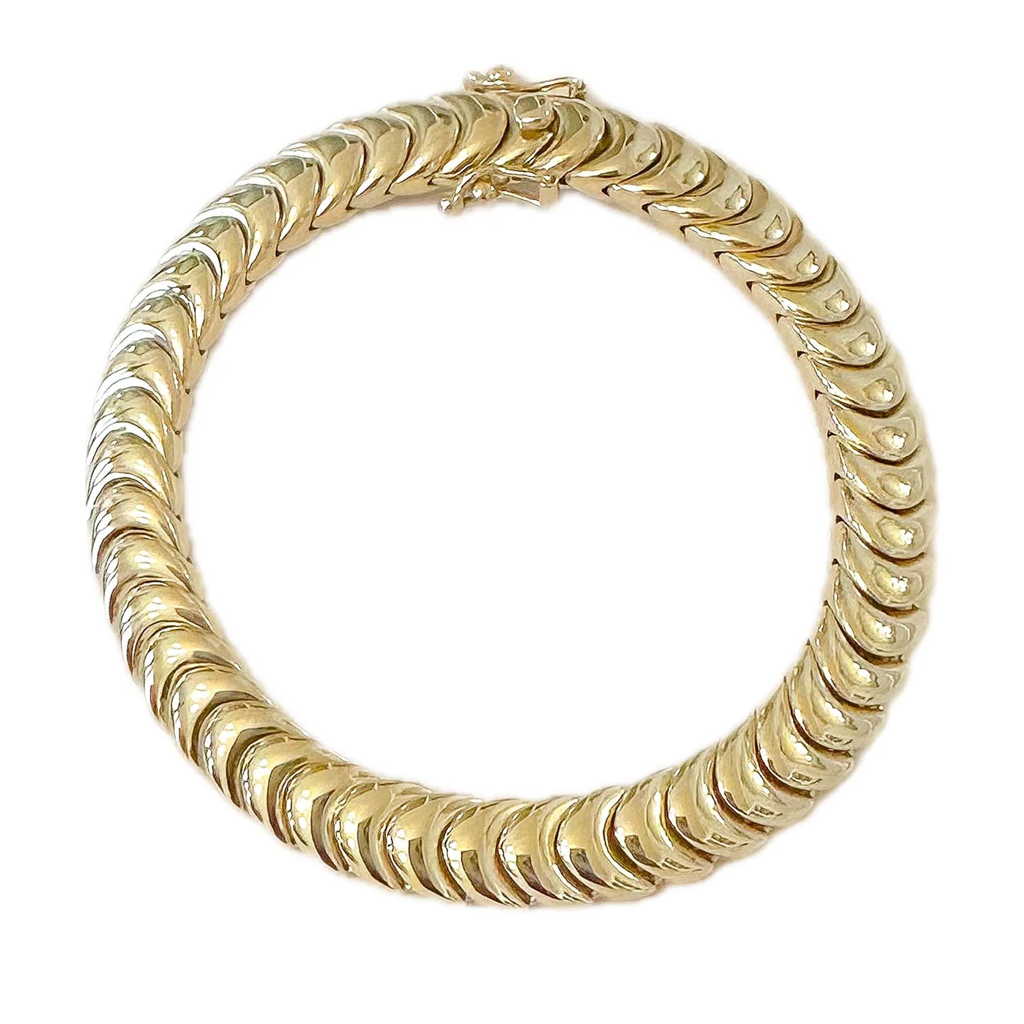14K Gold Luna Link Chain Bracelet