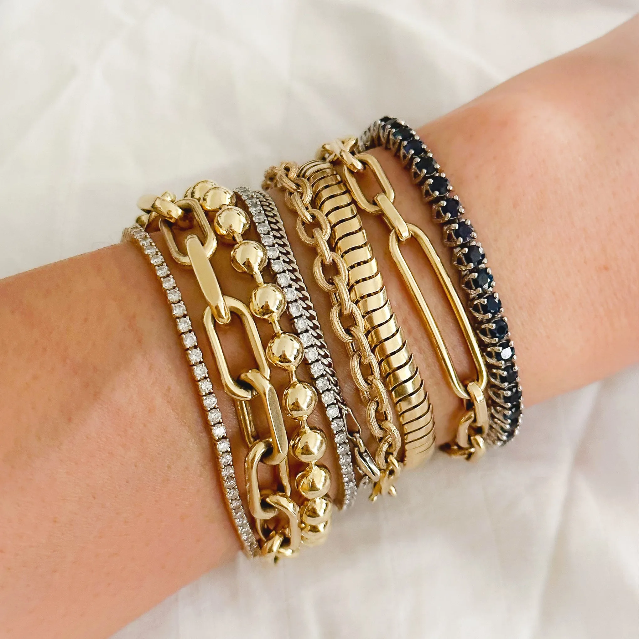 14K Gold Thick Solid Oval Link Bracelet ~ Large Links