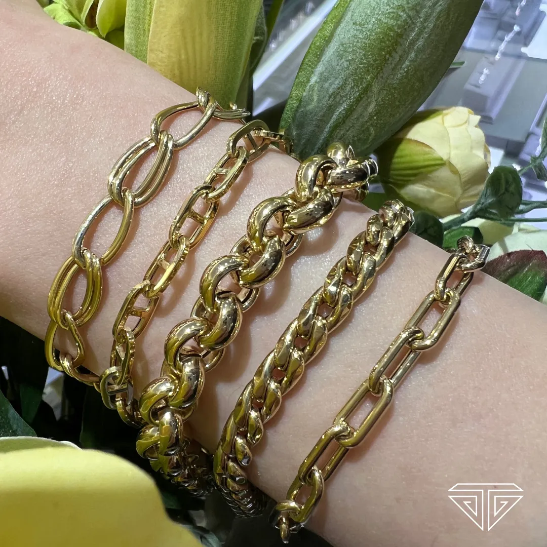 14K Polished Rolo Link Bracelet
