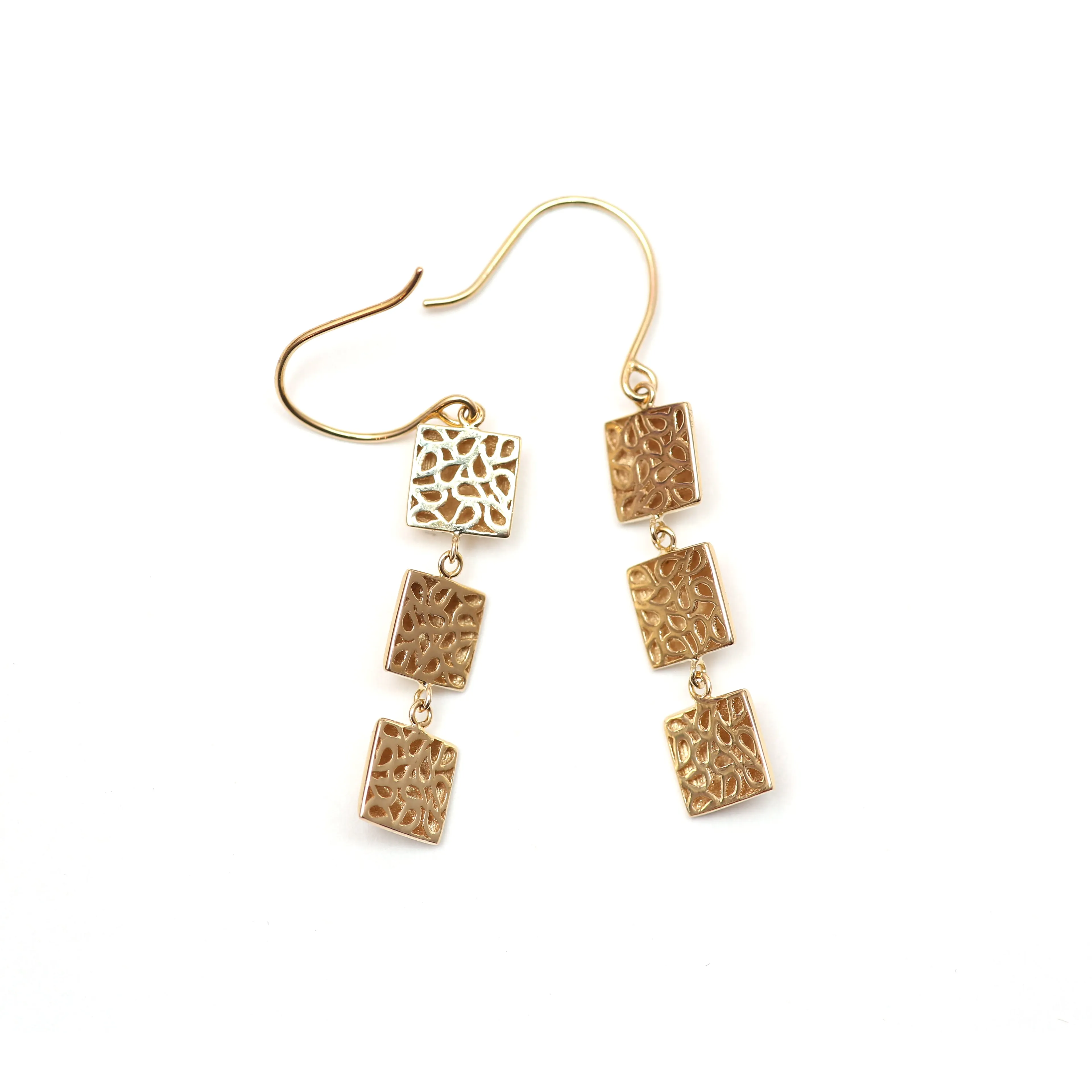 14k Pyramid Earrings