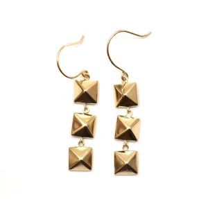 14k Pyramid Earrings