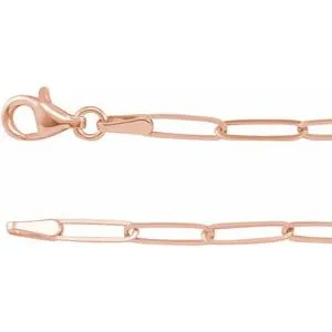 14K Rose 2.6 mm Paperclip-Style 24" Chain