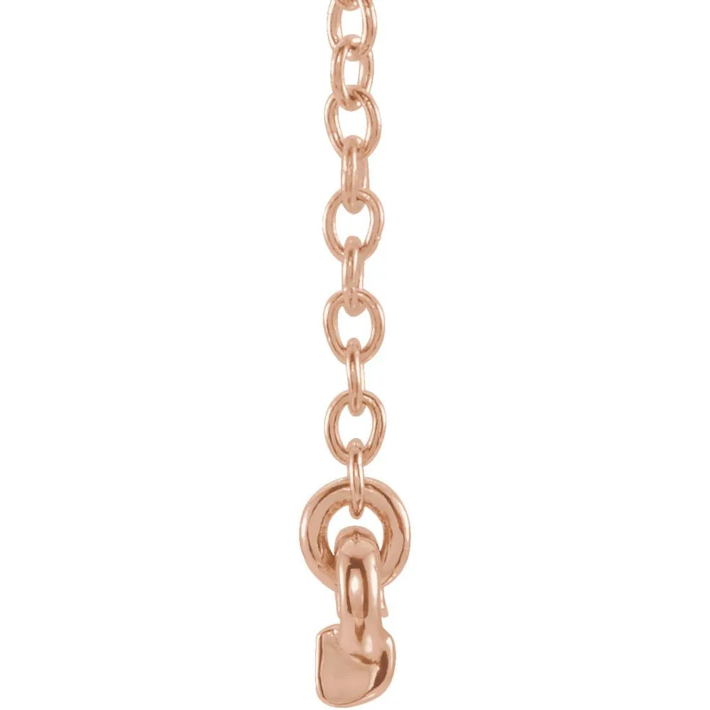 14k Rose Gold .07 CTW Petite Diamond Bar 16-18" Necklace