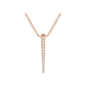14k Rose Gold 1/4 CTW Diamond Graduated Bar 16-18" Necklace