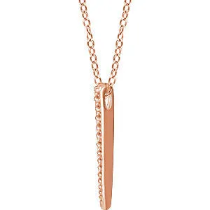 14k Rose Gold 1/4 CTW Diamond Graduated Bar 16-18" Necklace