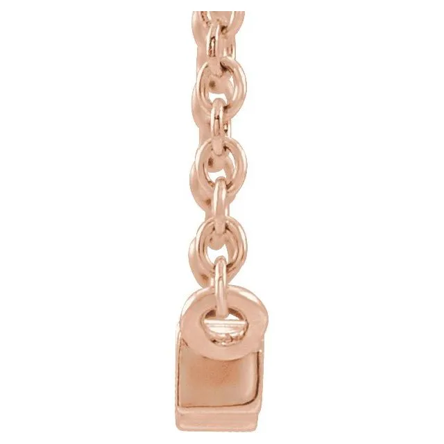 14K Rose Gold 1/8 CTW Natural Diamond Bar 18" Necklace