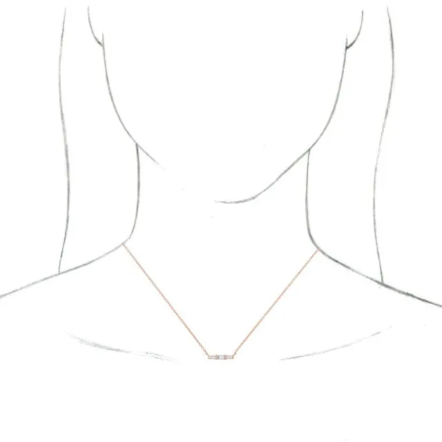 14K Rose Gold 1/8 CTW Natural Diamond Bar 18" Necklace