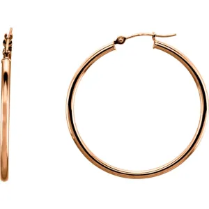 14k Rose Gold 34mm Hoop Earrings