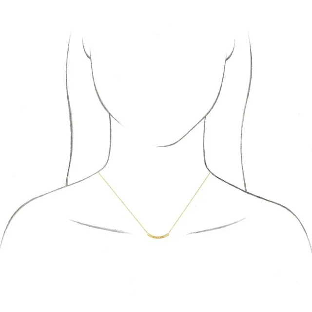 14K Rose Gold Engravable Curved Bar 18" Necklace