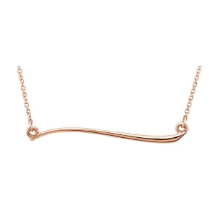 14k Rose Gold Freeform Bar 17.44" Necklace