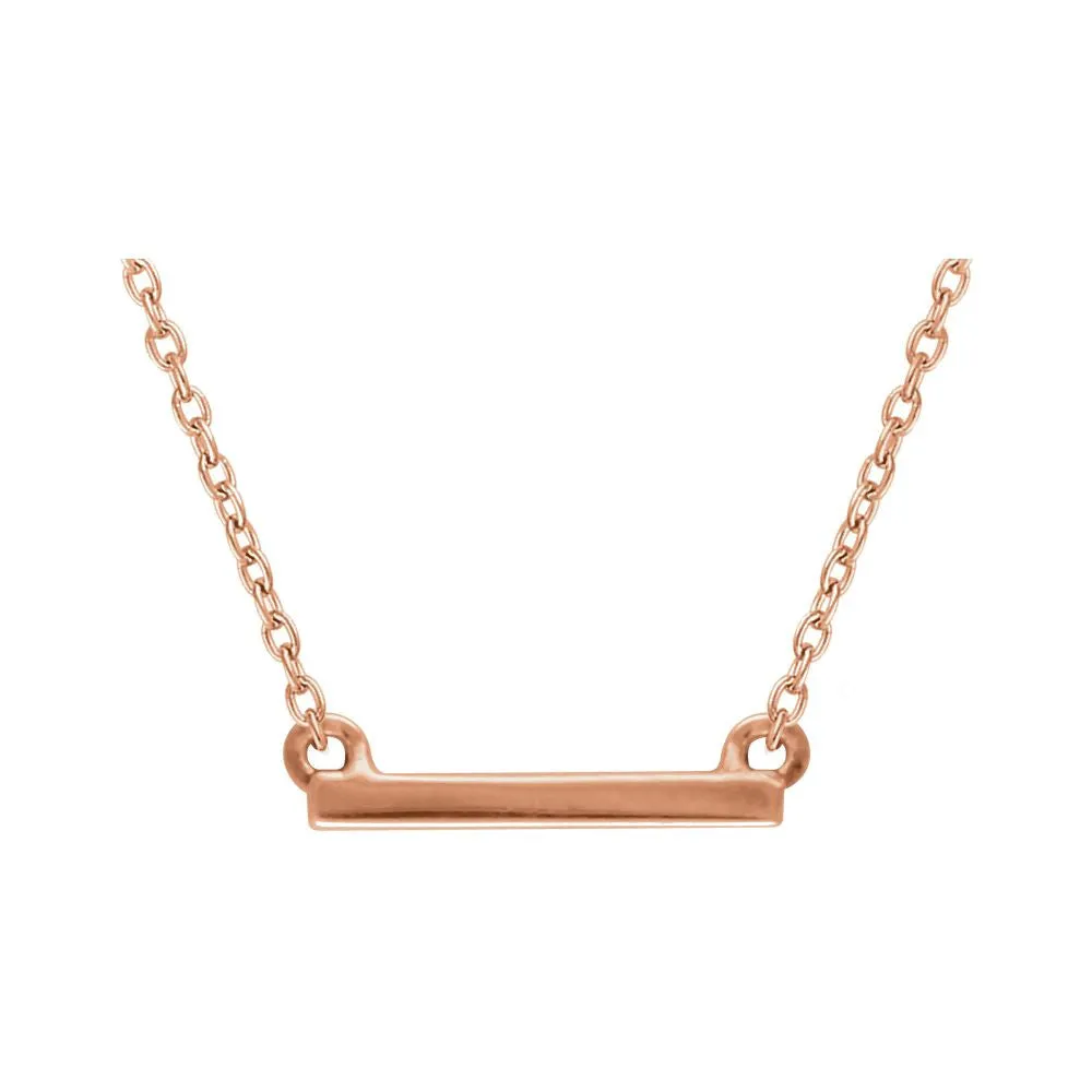 14k Rose Gold Petite Bar 16-18" Necklace
