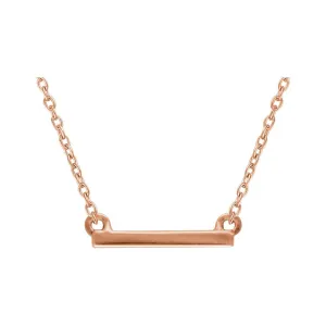 14k Rose Gold Petite Bar 16-18" Necklace