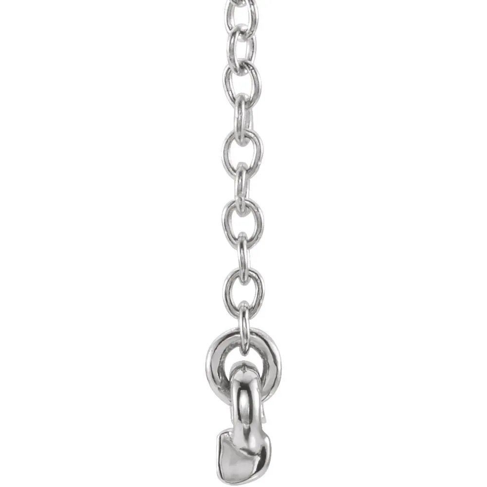 14k White Gold .07 CTW Petite Diamond Bar 16-18" Necklace