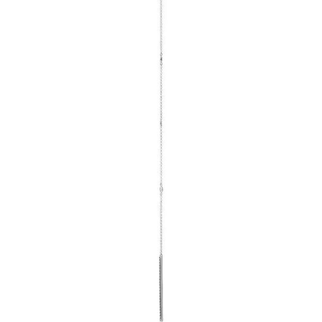 14K White Gold 1/3 CTW Natural Diamond Bar Y 15-17" Necklace