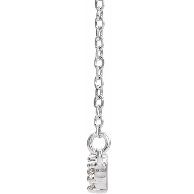 14K White Gold 1/3 CTW Natural Diamond Scattered Bar 18" Necklace