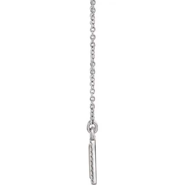 14K White Gold 1/6 CTW Natural Diamond Bar 18" Necklace