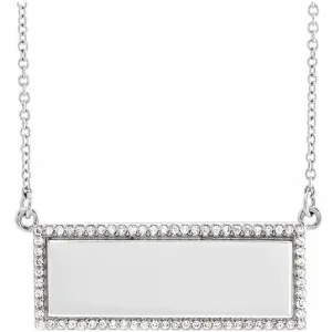 14K White Gold 1/6 CTW Natural Diamond Bar 18" Necklace