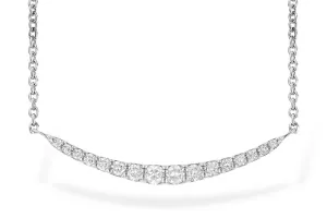 14K White Gold Diamond Bar Necklace