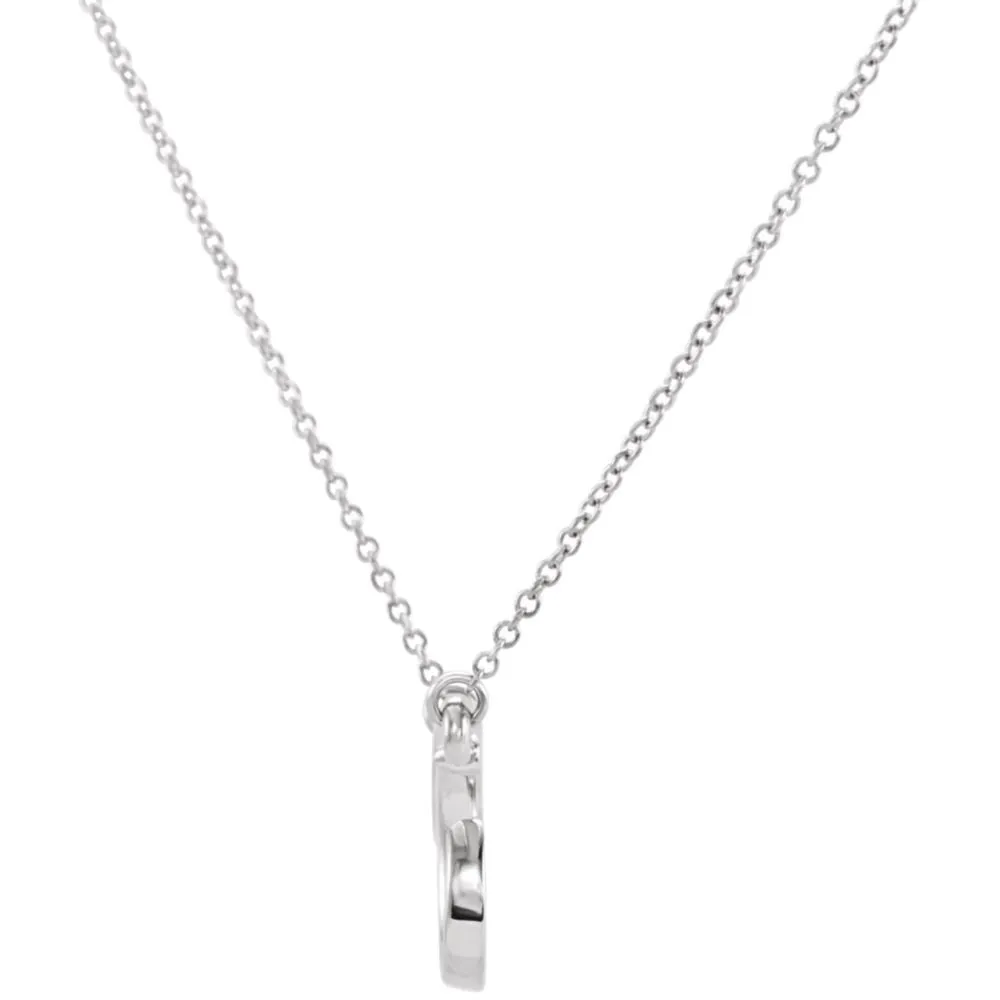 14k White Gold Freeform Bar 16" Necklace