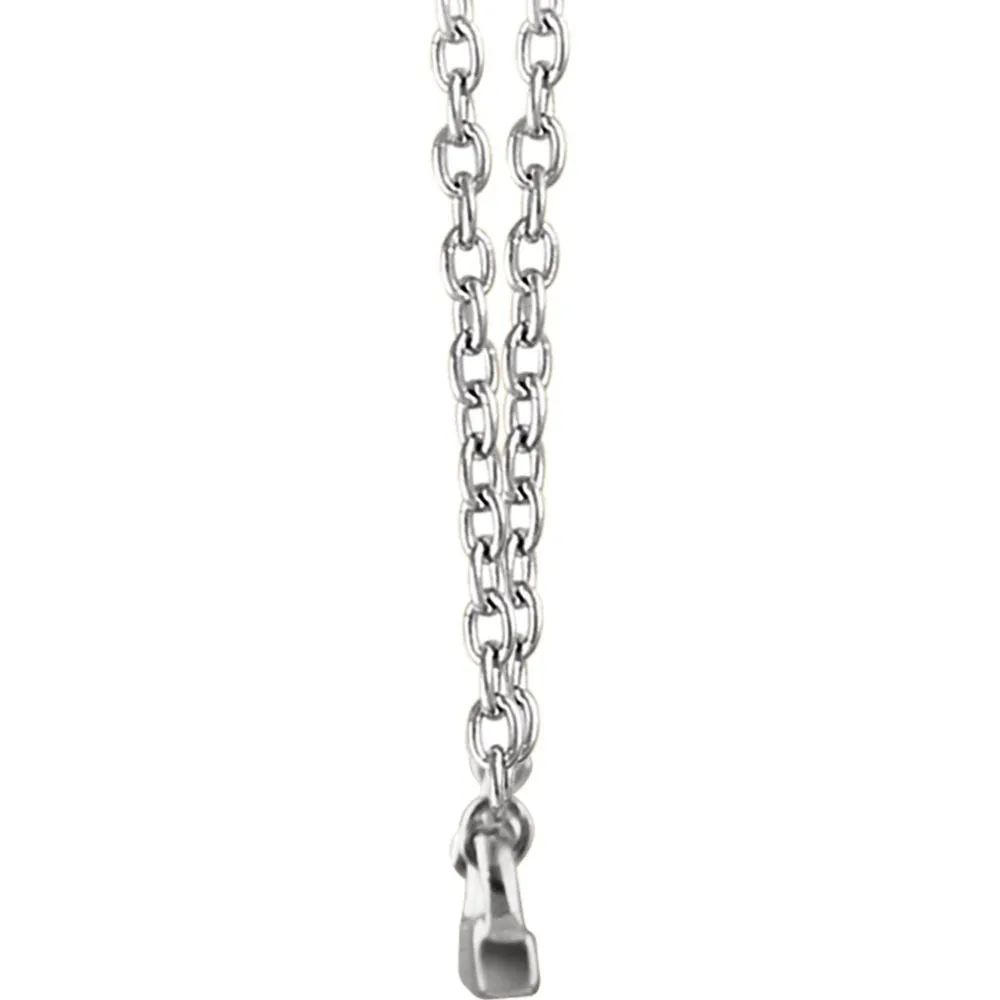 14k White Gold Petite Bar 16-18" Necklace