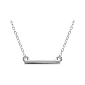 14k White Gold Petite Bar 16-18" Necklace