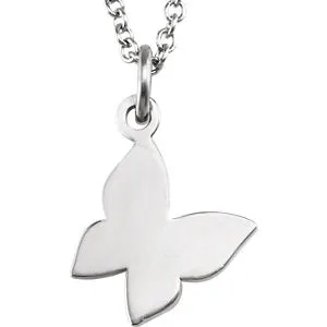 14K White Tiny Posh® Butterfly 16-18" Necklace