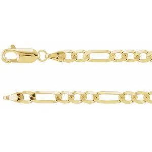 14K Yellow 4 mm Figaro 20" Chain