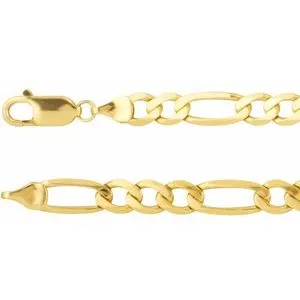 14K Yellow 5.5 mm Figaro 16" Chain