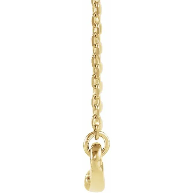 14K Yellow Gold .05 CTW Diamond Curved Bar 16-18" Necklace