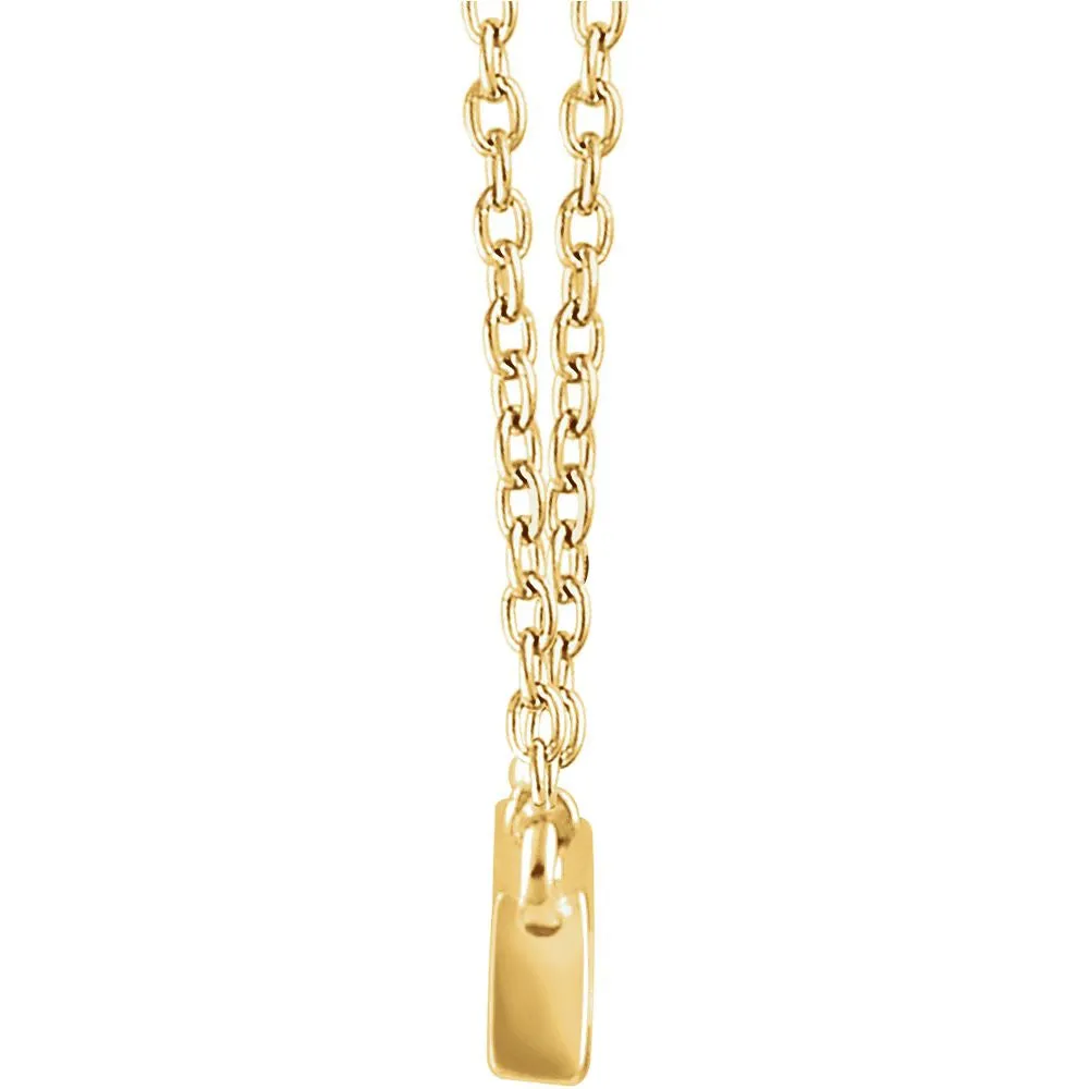 14k Yellow Gold 1/2 CTW Diamond Baguette Bar 16-18" Necklace