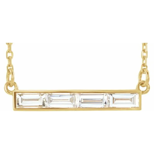 14K Yellow Gold 1/2 CTW Natural Diamond Bar Necklace