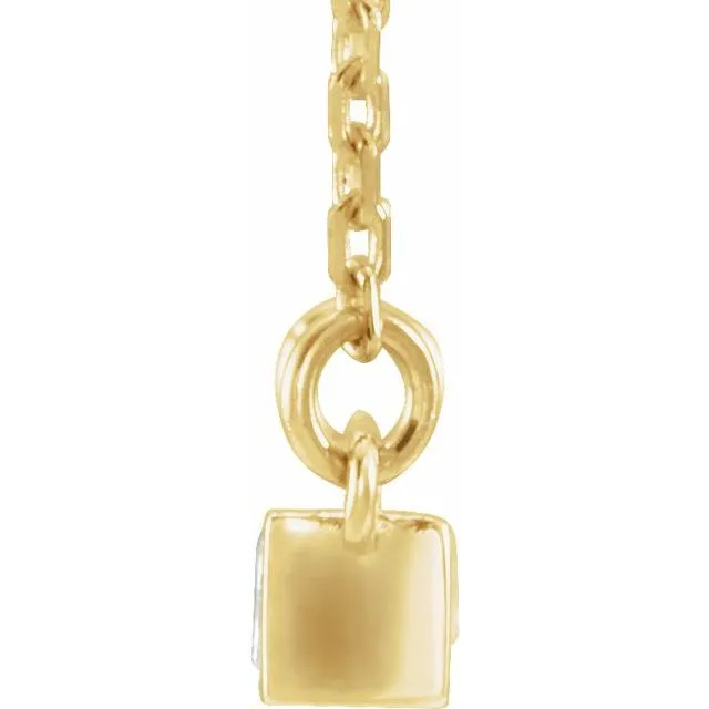 14K Yellow Gold 1/2 CTW Natural Diamond Bar Necklace