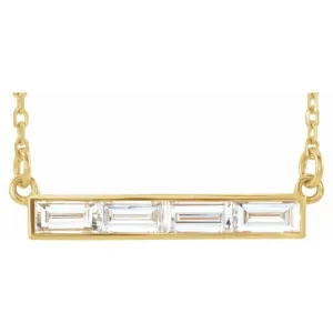 14K Yellow Gold 1/2 CTW Natural Diamond Bar Necklace