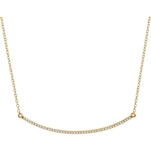 14K Yellow Gold 1/6 CTW Diamond Curved Bar 16-18" Necklace