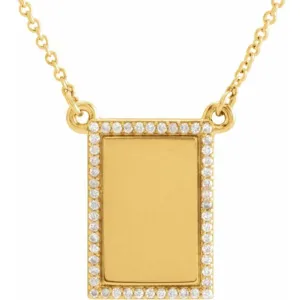 14K Yellow Gold 1/8 CTW Natural Diamond Bar 18" Necklace