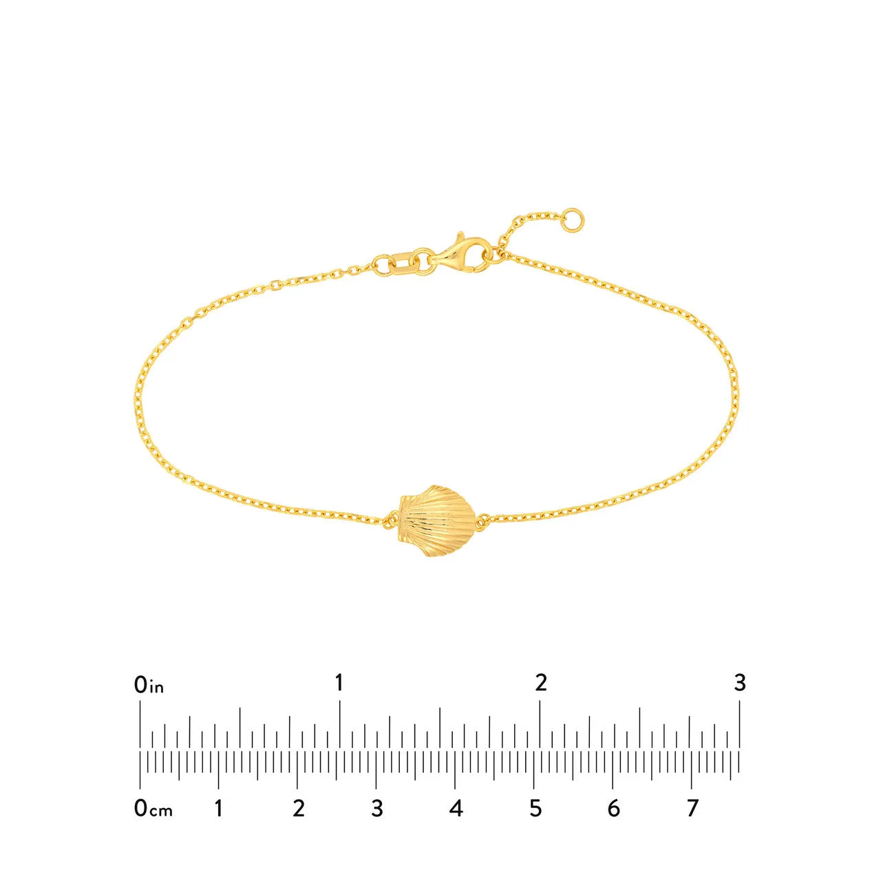14K Yellow Gold Seashell Bracelet