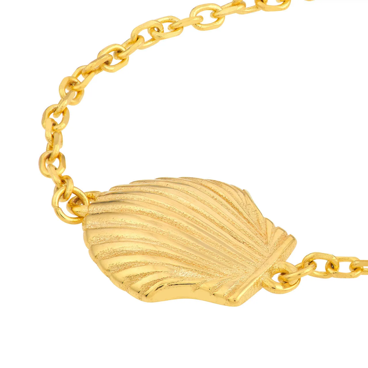 14K Yellow Gold Seashell Bracelet